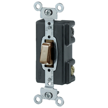 HUBBELL WIRING DEVICE-KELLEMS Industrial Grade, PresSwitch, General Purpose AC, Momentary Closed Single Pole, 20A 120/277V AC, Screw Terminals, Brown HBL1281MC